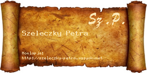 Szeleczky Petra névjegykártya