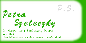 petra szeleczky business card